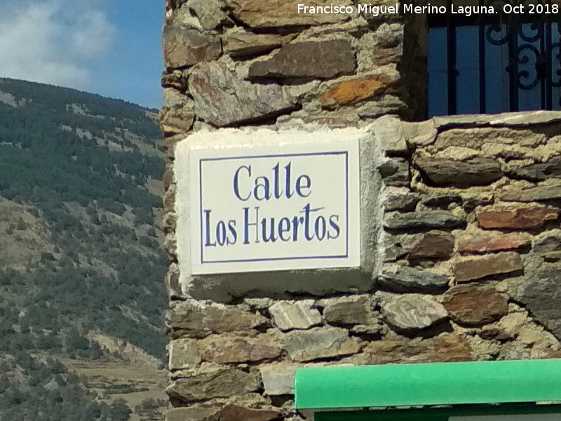 Calle de los Huertos - Calle de los Huertos. Placa