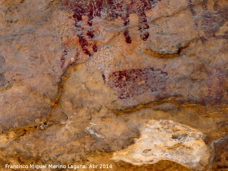 Pinturas rupestres de la Cueva del Engarbo I. Grupo II. Panel VIII - Pinturas rupestres de la Cueva del Engarbo I. Grupo II. Panel VIII. 