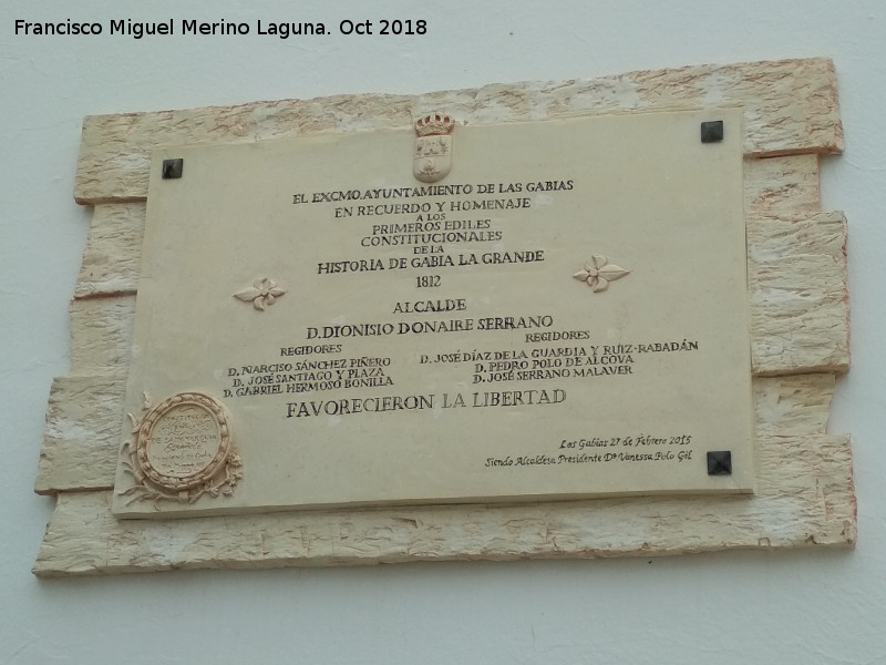 1812 - 1812. Placa de los Primeros Ediles - Las Gabias