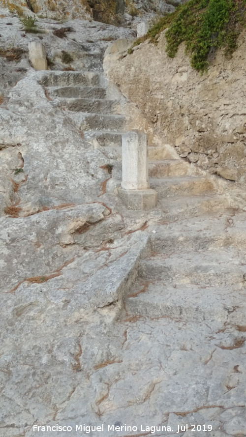 Castillo de Santa Brbara. Plaza de Armas - Castillo de Santa Brbara. Plaza de Armas. Escaleras talladas