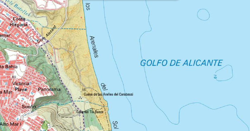 Playa de los Arenales del Sol - Playa de los Arenales del Sol. Mapa