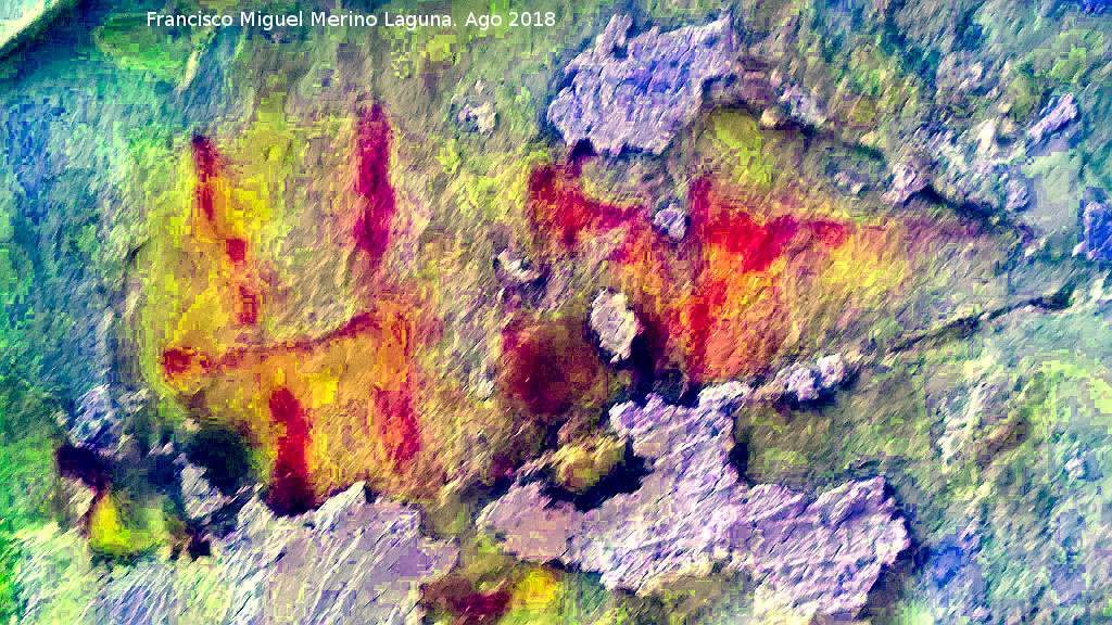 Pinturas rupestres y grabados de la Cueva de Mingo Lpez - Pinturas rupestres y grabados de la Cueva de Mingo Lpez. Tratada con Dstretch