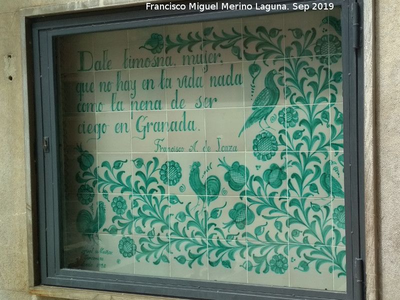 Placa Ser ciego en Granada - Placa Ser ciego en Granada. 