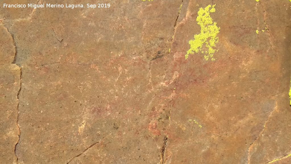 Pinturas rupestres y grabados de la Graja de Miranda II - Pinturas rupestres y grabados de la Graja de Miranda II. Restos de pintura