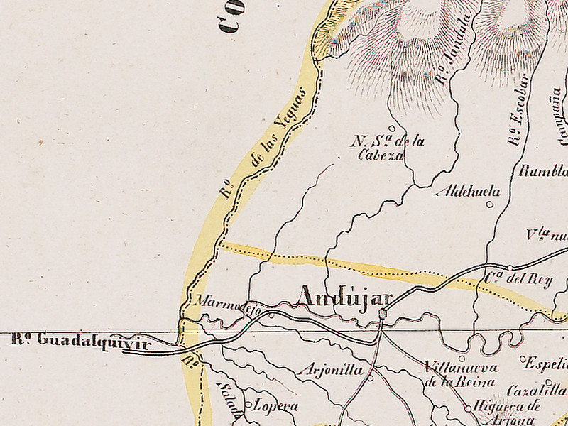 Castillo de Aldehuela de Andjar - Castillo de Aldehuela de Andjar. Mapa 1850