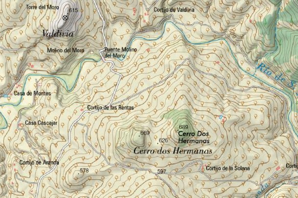 Cerro Dos Hermanas - Cerro Dos Hermanas. Mapa