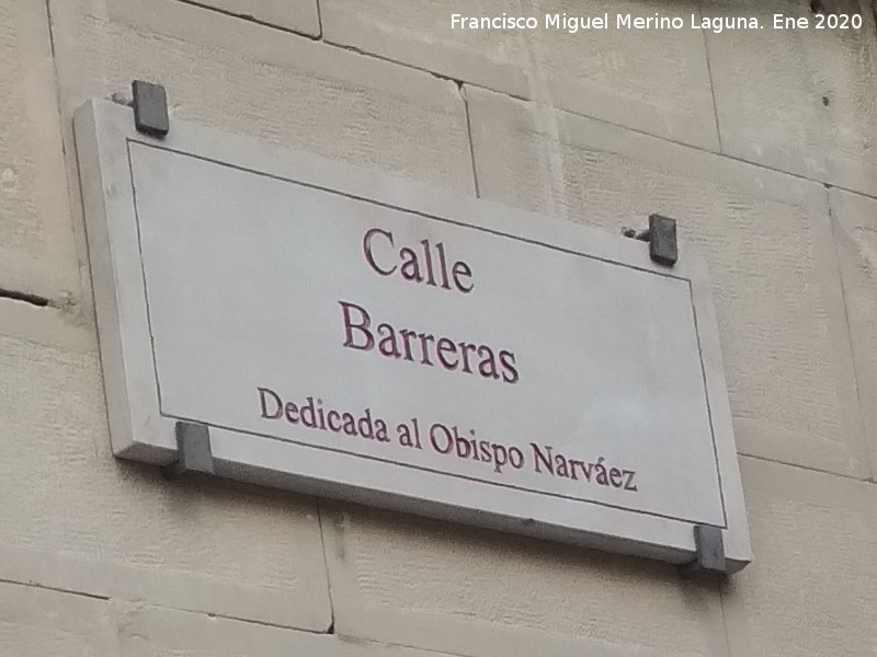 Calle Obispo Narv�ez - Calle Obispo Narv�ez. Placa