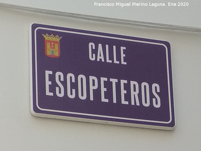 Calle Escopeteros - Calle Escopeteros. Placa