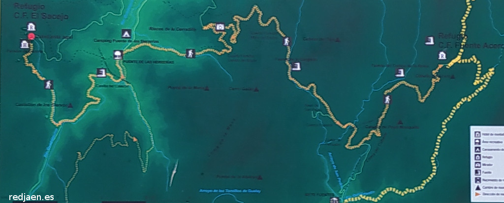 Sendero Refugio CF El Sacejo - Refugio CF Fuente Acero - Sendero Refugio CF El Sacejo - Refugio CF Fuente Acero. Mapa