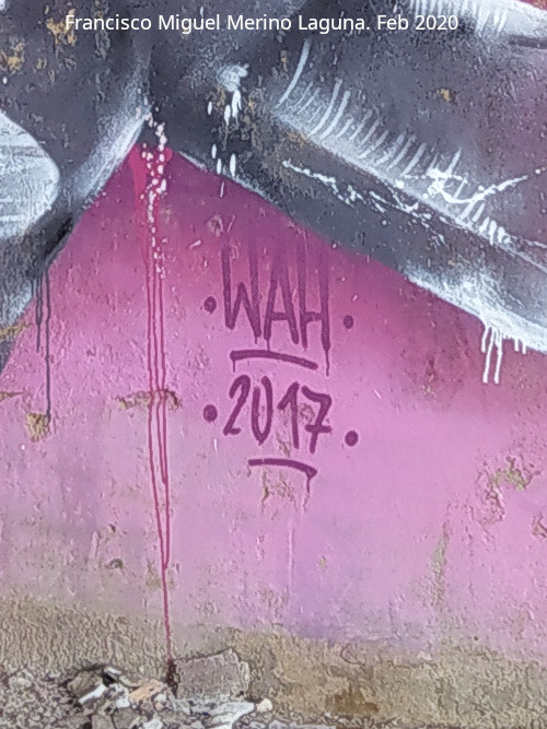 Grafiti de WAH Desnudo de la Cruz - Grafiti de WAH Desnudo de la Cruz. Firma