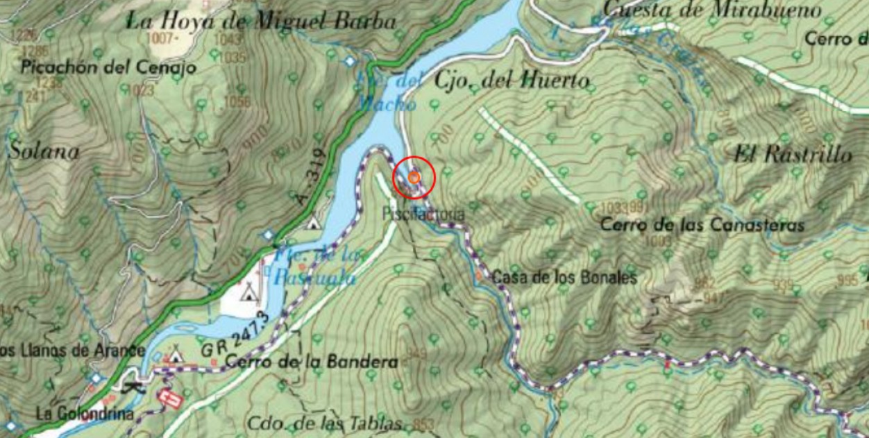Control del Aguasmulas - Control del Aguasmulas. Mapa