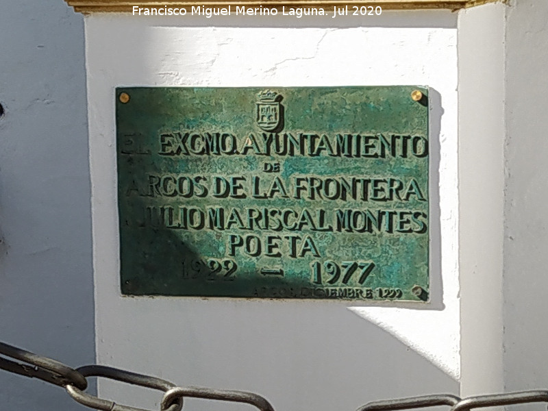 Busto a Julio Mariscal Montes - Busto a Julio Mariscal Montes. Placa