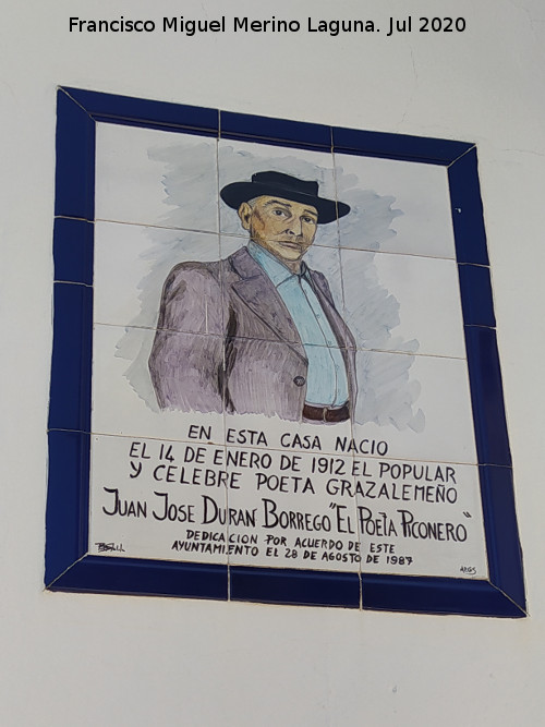 Casa del Poeta Piconero - Casa del Poeta Piconero. Placa