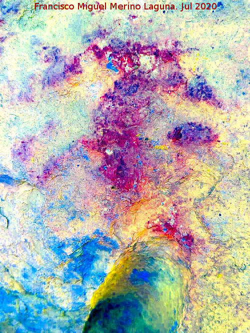Pintura rupestre de la Mocha - Pintura rupestre de la Mocha. Tratada con Dstretch