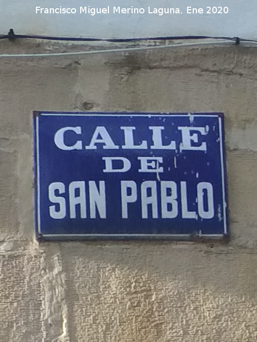 Calle San Pablo - Calle San Pablo. Placa antigua
