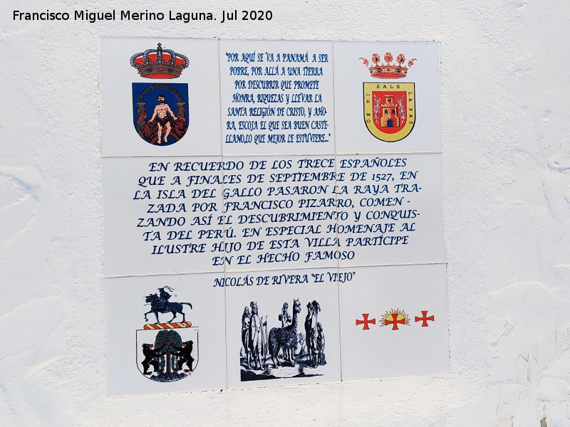 Azulejos a Nicol�s de Rivera "El Viejo" - Azulejos a Nicol�s de Rivera "El Viejo". 