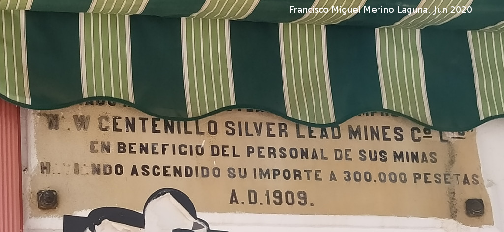 Aldea El Centenillo - Aldea El Centenillo. Placa de 1909