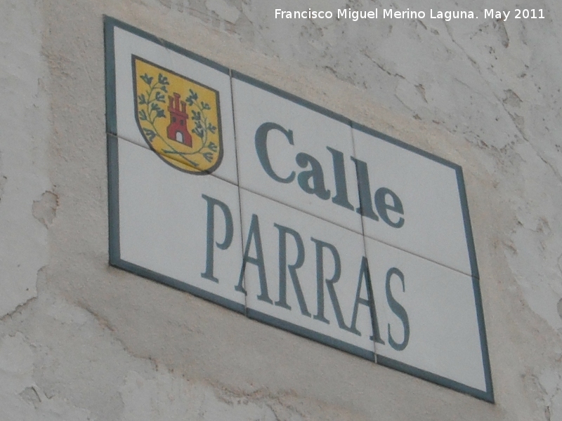 Calle Parras - Calle Parras. Placa