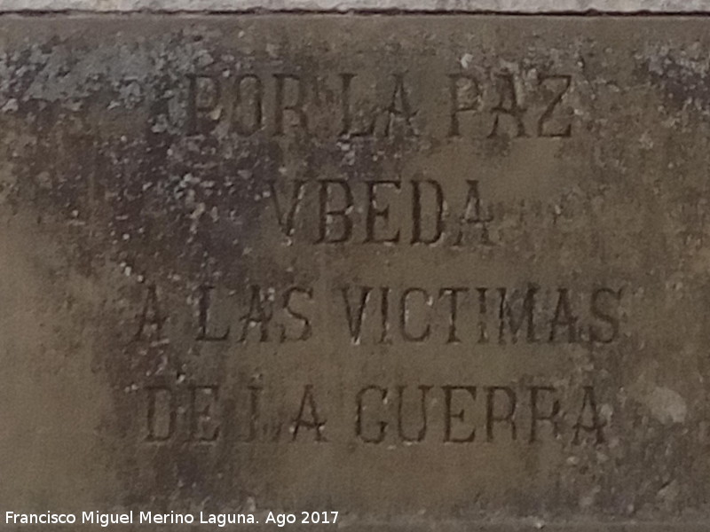 Monumento por la Paz - Monumento por la Paz. Inscripcin