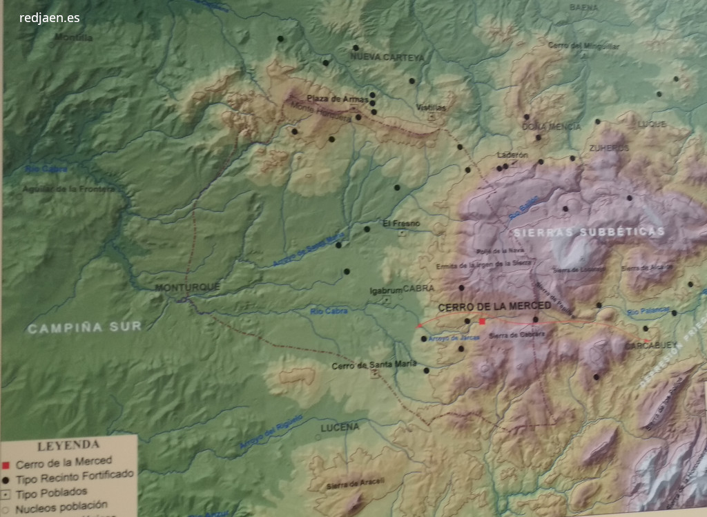 Historia de Cabra - Historia de Cabra. Mapa de yacimientos iberos