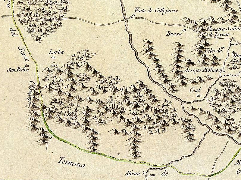 Balneario de Alicn de las Torres - Balneario de Alicn de las Torres. Mapa del Adelantamiento de Cazorla 1797