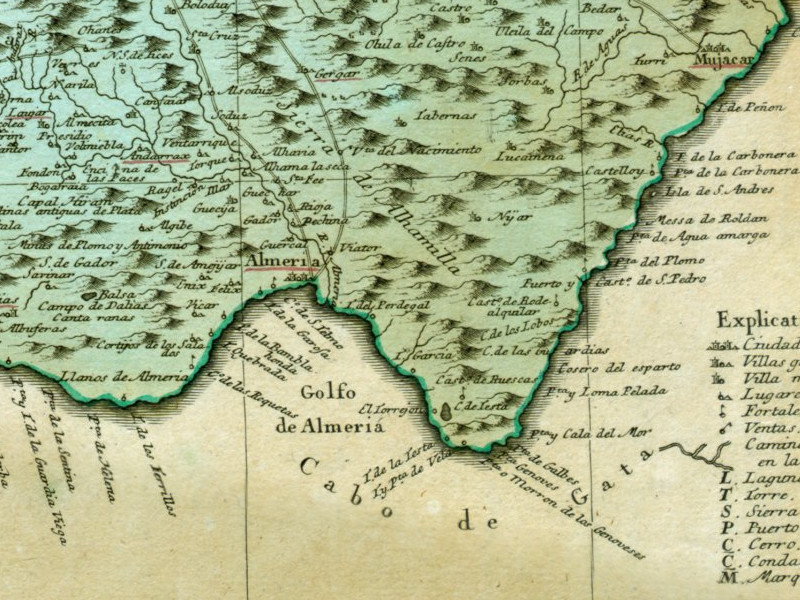 Historia de Santa Fe de Mondjar - Historia de Santa Fe de Mondjar. Mapa 1782