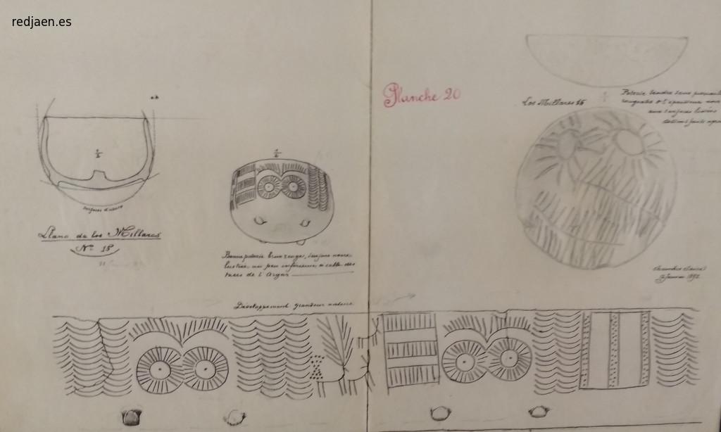 Los Millares - Los Millares. Cermicas de los Millares. Dibujo de Siret