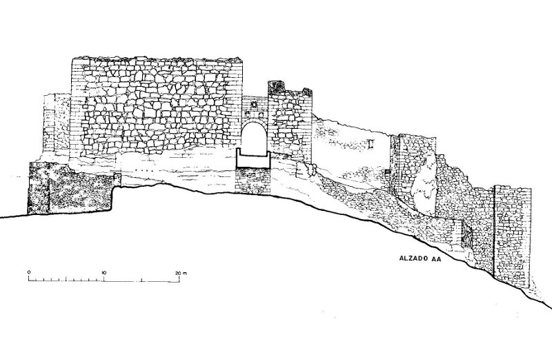 Castillo - Arco de Bezudo - Castillo - Arco de Bezudo. Alzado extramuros