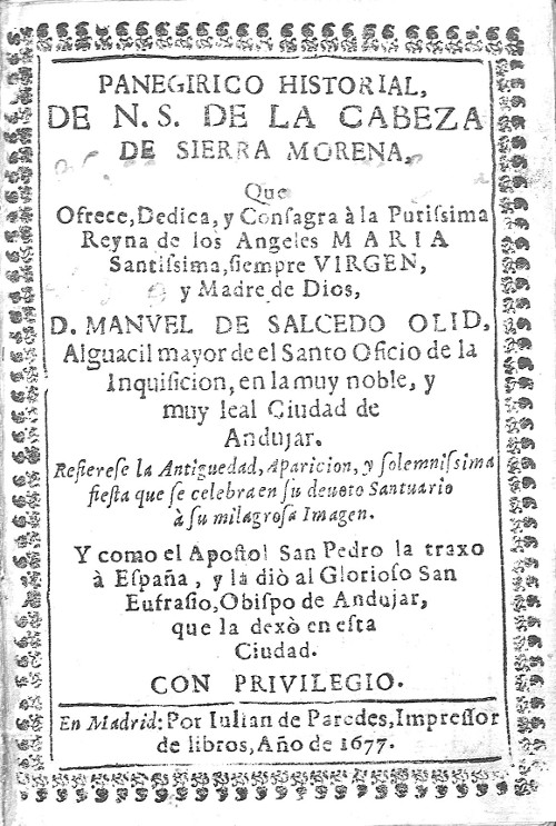 Romera de la Virgen de la Cabeza - Romera de la Virgen de la Cabeza. Historial del peregrino 1677