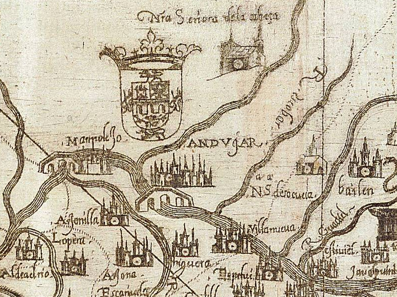 Santuario de la Virgen de la Cabeza - Santuario de la Virgen de la Cabeza. Mapa 1588