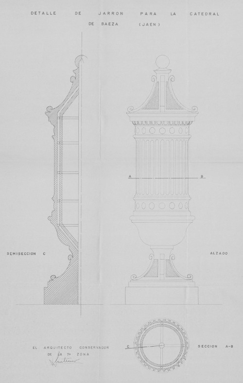 Catedral de Baeza - Catedral de Baeza. Plano pinculo. IPCE 1957