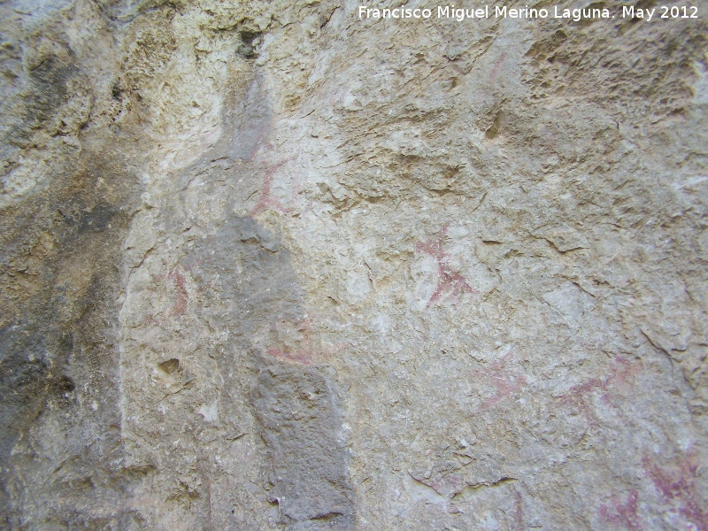 Pinturas rupestres de la Caada de la Corcuela - Pinturas rupestres de la Caada de la Corcuela. Antropomorfos de la parte alta