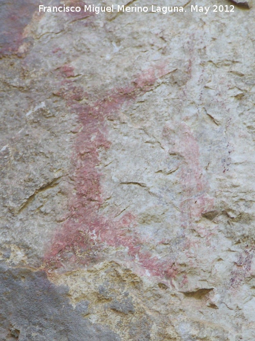 Pinturas rupestres de la Caada de la Corcuela - Pinturas rupestres de la Caada de la Corcuela. Antropomorfo de doble Y, de la parte alta