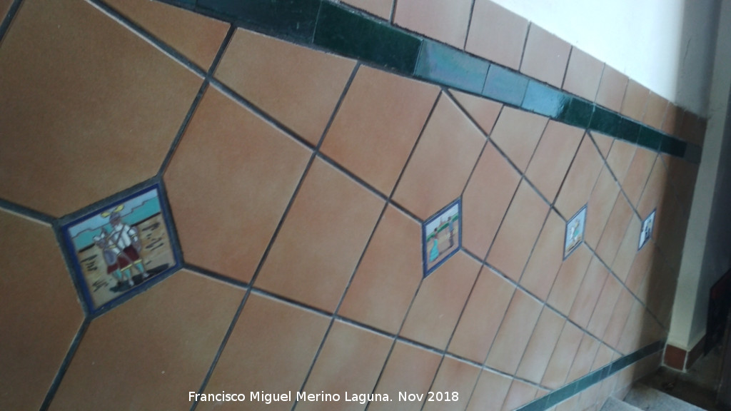 Palacio fortaleza de los Snchez Valenzuela - Palacio fortaleza de los Snchez Valenzuela. Azulejos de las escaleras de entrada