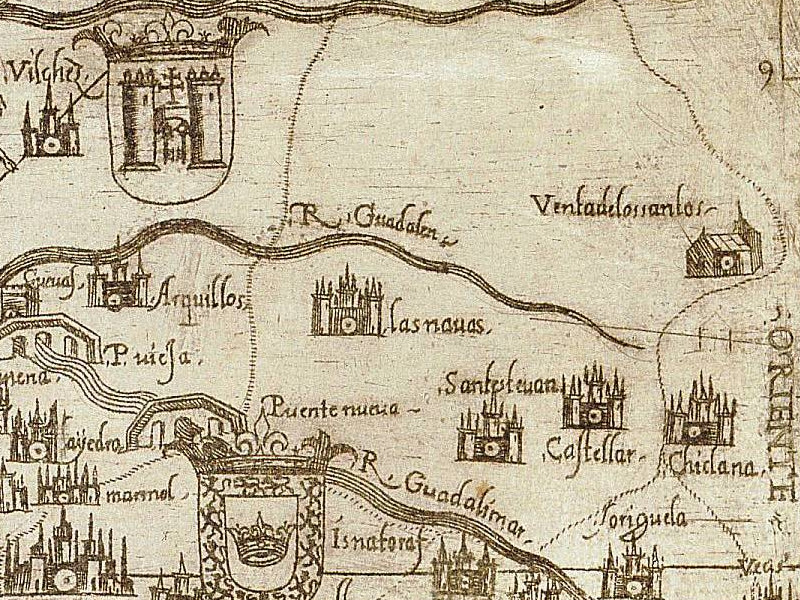 Puente de Olvera - Puente de Olvera. Mapa 1588