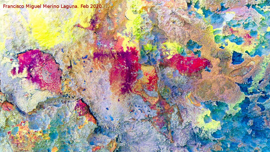 Pinturas rupestres de la Pe�a del Gorri�n IIa - Pinturas rupestres de la Pe�a del Gorri�n IIa. Tratada con Dstretch