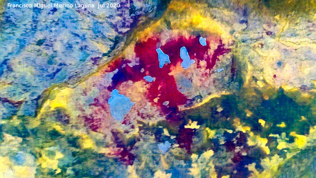 Pinturas rupestres de la Pe�a del Gorri�n IV - Pinturas rupestres de la Pe�a del Gorri�n IV. Tratada con Dstretch