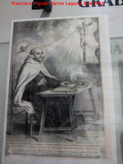 San Juan de la Cruz - San Juan de la Cruz. Grabado de San Juan de la Cruz. Matas de Arteaga 1701. Museo de San Juan de la Cruz - beda