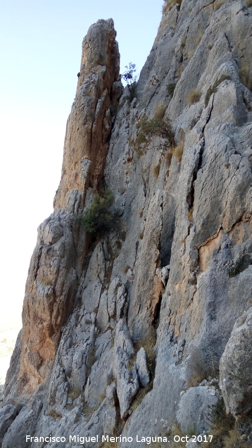 Cerro Cuevas del Aire - Cerro Cuevas del Aire. Aguja de las paredes rocosas que dan a Bedmar