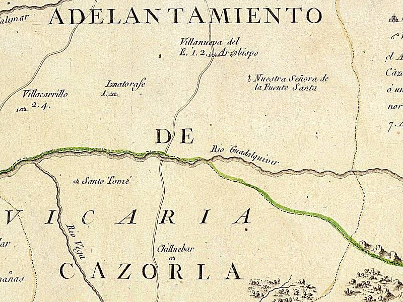 Ro Guadalquivir - Ro Guadalquivir. Mapa del Adelantamiento de Cazorla 1797