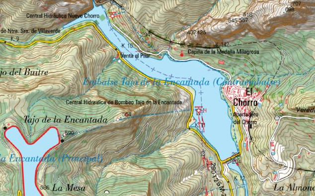 Pantano Tajo de la Encantada - Pantano Tajo de la Encantada. Mapa