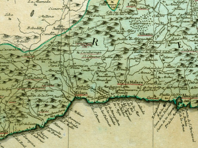 Historia del Valle de Abdalajs - Historia del Valle de Abdalajs. Mapa 1782