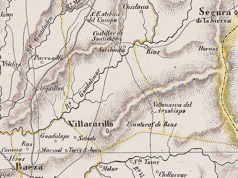 Historia de Hornos - Historia de Hornos. Mapa 1850