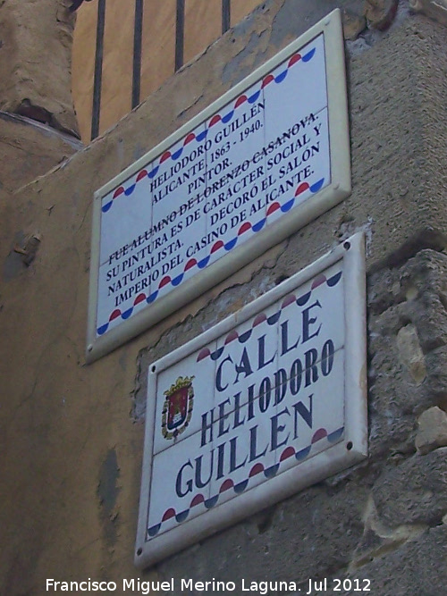 Calle Heliodoro Guilln - Calle Heliodoro Guilln. Placa