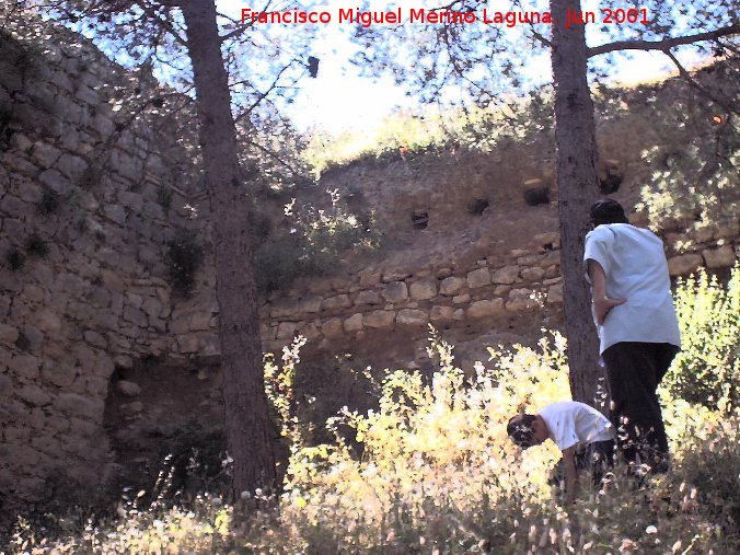 Castillo de Abrehuy - Castillo de Abrehuy. Muralla a la derecha del primer torren, se puede apreciar los huecos de una edificacin adosada desaparecida