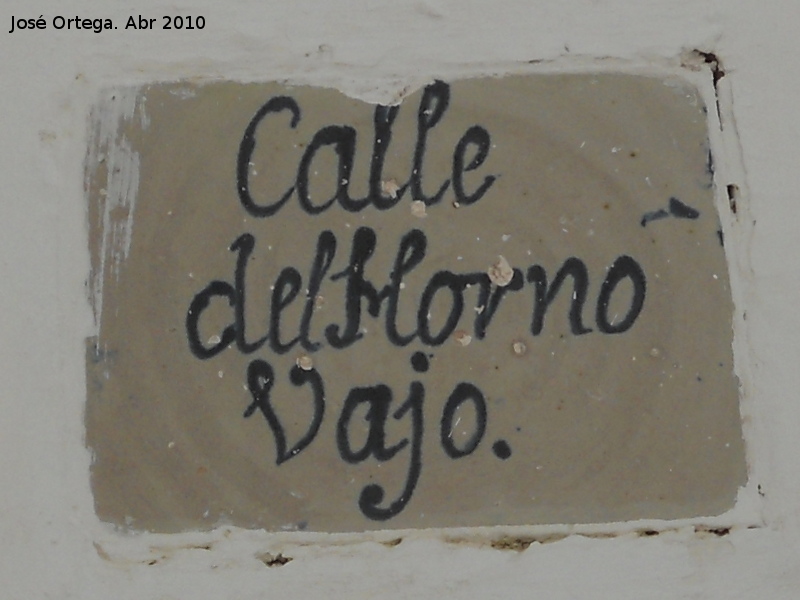 Calle del Horno Vajo - Calle del Horno Vajo. Placa