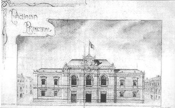 Ayuntamiento de Jan - Ayuntamiento de Jan. Dibujo de 1906