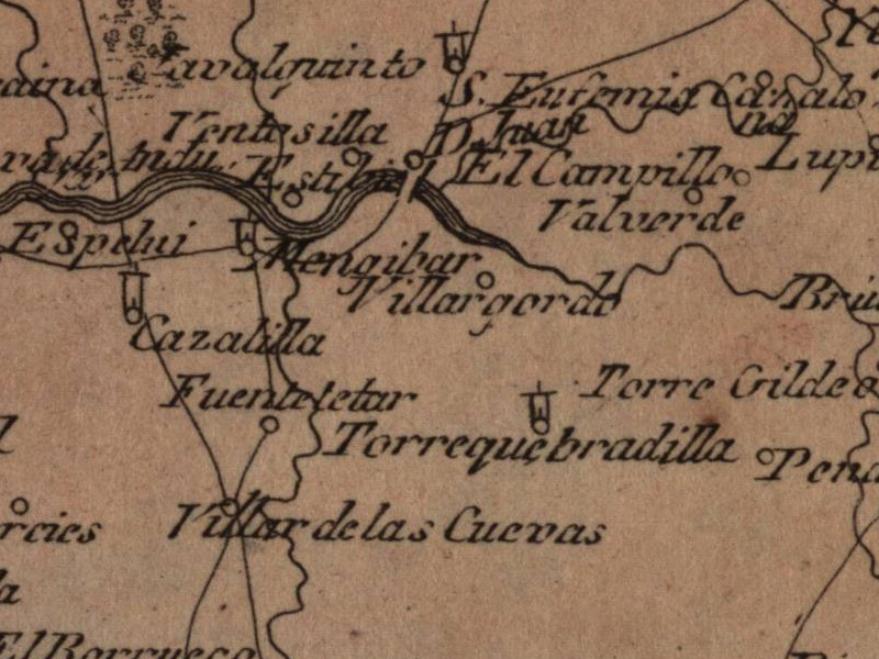 Castillo de Fuentetetar - Castillo de Fuentetetar. Mapa 1799