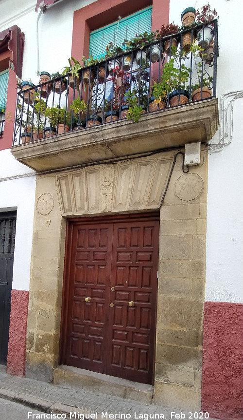 Casa de la Calle Parras n� 17 - Casa de la Calle Parras n� 17. Balc�n y portada