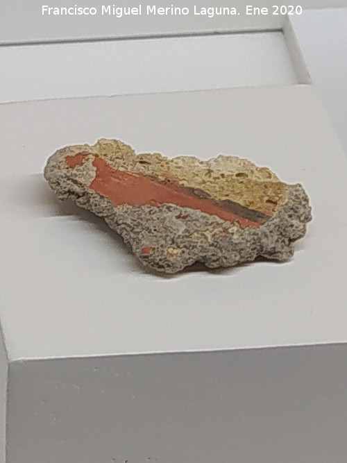 Palacio ibero del Cerro de la Merced - Palacio ibero del Cerro de la Merced. Fragmento de enlucido decorado de la pared